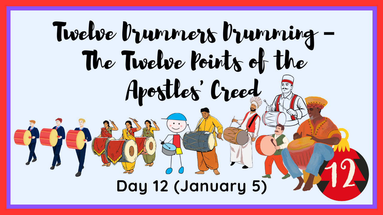 The twelve drummers drumming from the Twelve Days of Christmas